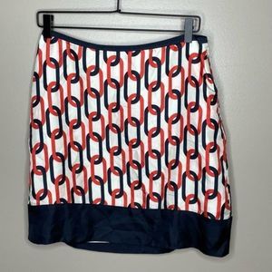 Banana Republic Orange Blue Chainlink‎ Silk Skirt
